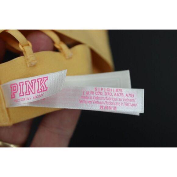 VICTORIA'S SECRET PINK SIZE SMALL MARIGOLD YELLOW BRALETTE LACEY & STRAPPY - Picture 8 of 8